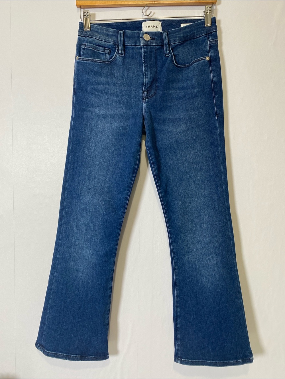 FRAME Le Crop Mini Bootcut Jean in Bornstein 28   Cotton Stretch Casual - Picture 2 of 11